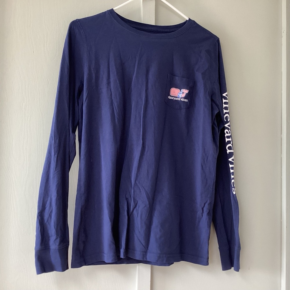 VINEYARD VINES Shirt Mens Small Long Sleeve Tie One On Cotton Crew Neck